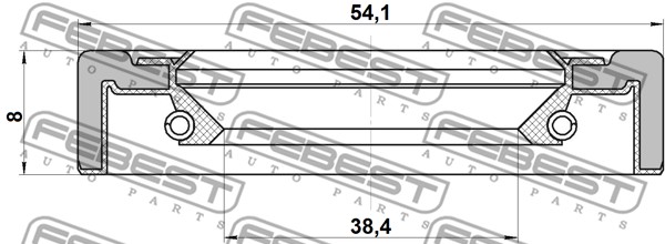 Pierścień uszczelniający piasty koła FEBEST 95GCY-40540808X