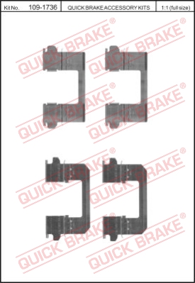 Zestaw akcesoriów montażowych  klocków hamulcowych QUICK BRAKE 109-1736