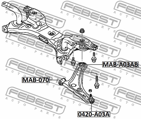 Tuleja wahacza FEBEST MAB-A03AB