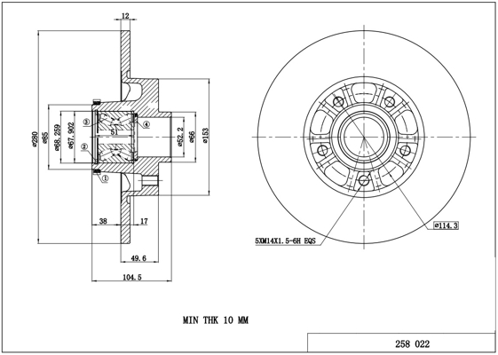 Tarcza hamulcowa HART 258 022