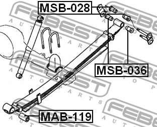 Tuleja pióra resora FEBEST MSB-028