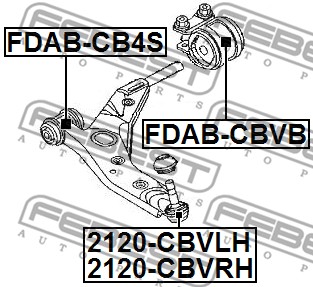 Tuleja wahacza FEBEST FDAB-CBVB