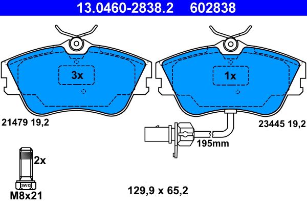 Klocki hamulcowe ATE 13.0460-2838.2