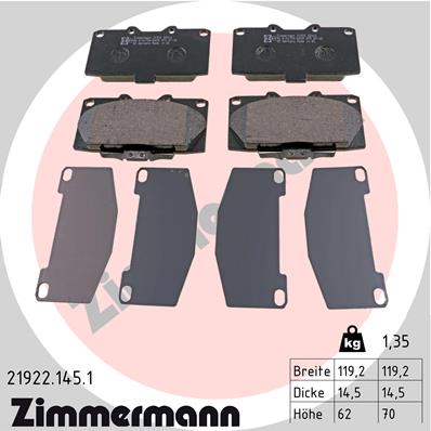 Klocki hamulcowe ZIMMERMANN 21922.145.1