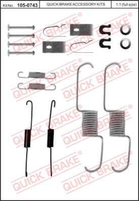 Zestaw dodatków do szczęk hamulcowych QUICK BRAKE 105-0743