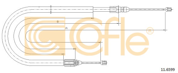 Linka hamulca ręcznego COFLE 11.6599