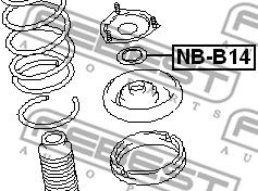 Łożysko walcowe mocowania amortyzatora FEBEST NB-B14