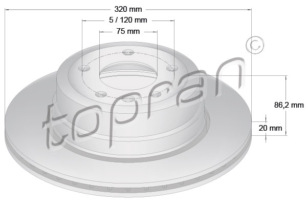 Tarcza hamulcowa TOPRAN 502 874