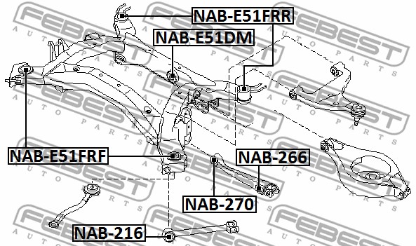 Łożyskowanie  korpusu osi FEBEST NAB-E51FRF