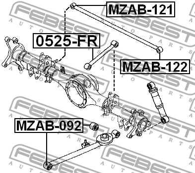 Wahacz zawieszenia koła FEBEST 0525-FR