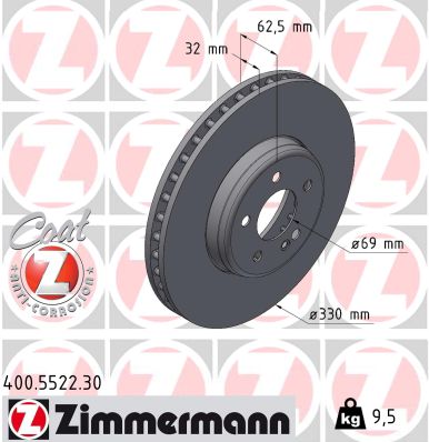 Tarcza hamulcowa ZIMMERMANN 400.5522.30