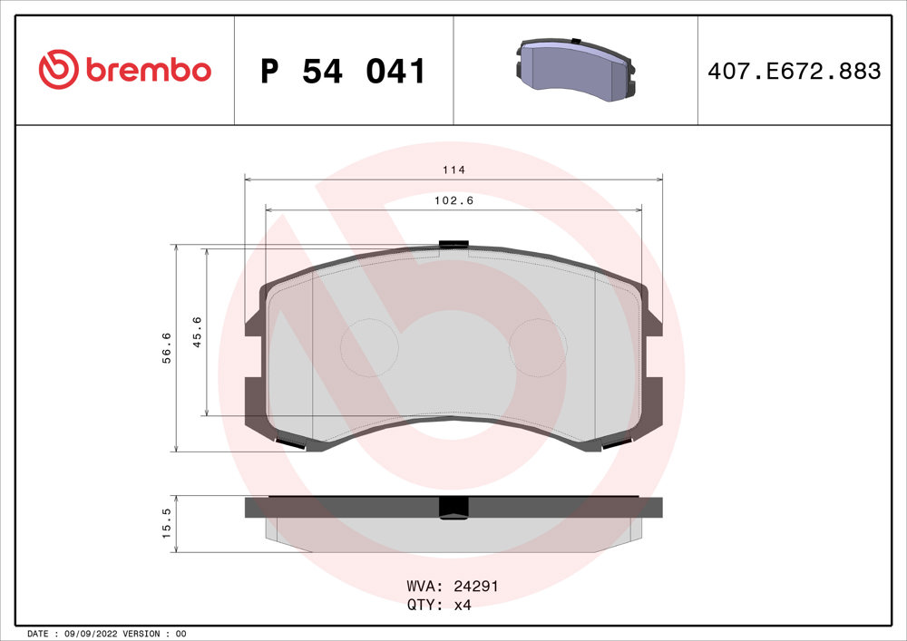 Klocki hamulcowe BREMBO P 54 041