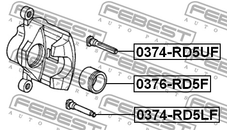 Sworzeń prowadzący  zacisk hamulca FEBEST 0374-RD5LF