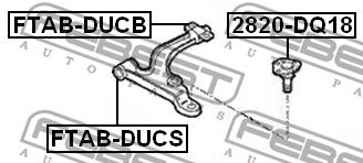 Tuleja wahacza FEBEST FTAB-DUCB