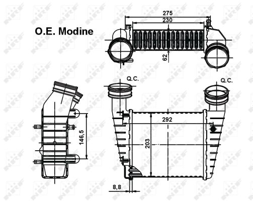 Chłodnica powietrza intercooler NRF 30138