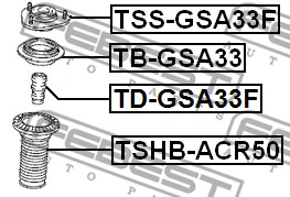 Dystans gumowy FEBEST TD-GSA33F