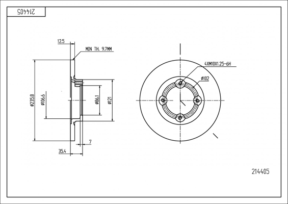 Tarcza hamulcowa HART 214 405
