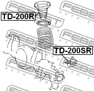 Dystans gumowy FEBEST TD-200R