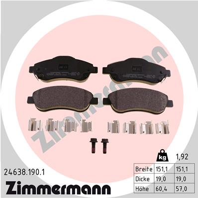 Klocki hamulcowe ZIMMERMANN 24638.190.1