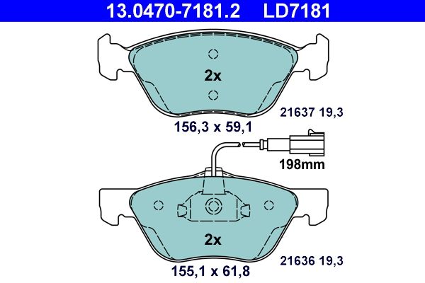 Klocki hamulcowe ATE 13.0470-7181.2