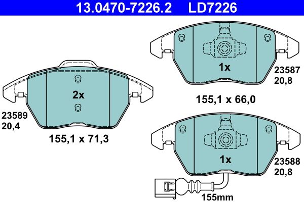 Klocki hamulcowe ATE 13.0470-7226.2