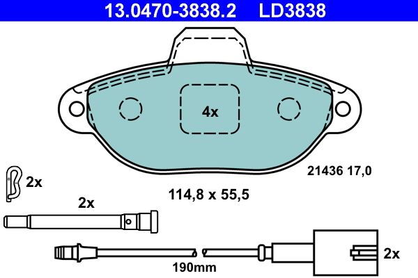 Klocki hamulcowe ATE 13.0470-3838.2