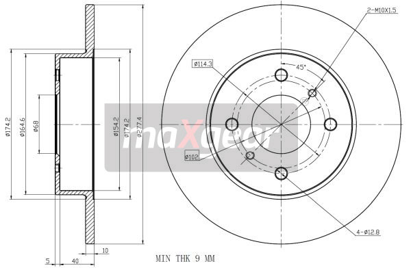 Tarcza hamulcowa MAXGEAR 19-0959