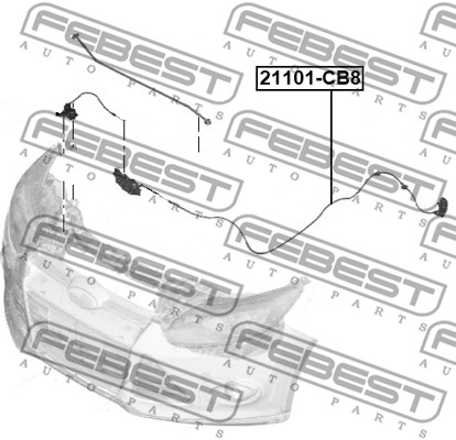 Cięgno zamka pokrywy komory silnika FEBEST 21101-CB8