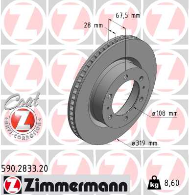 Tarcza hamulcowa ZIMMERMANN 590.2833.20