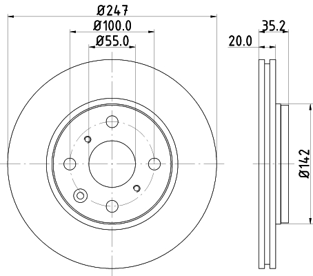 Tarcza hamulcowa HELLA 8DD 355 112-311