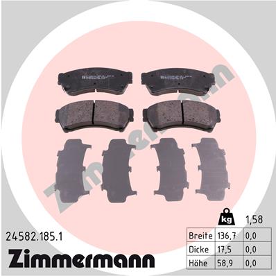 Klocki hamulcowe ZIMMERMANN 24582.185.1