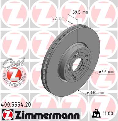 Tarcza hamulcowa ZIMMERMANN 400.5554.20