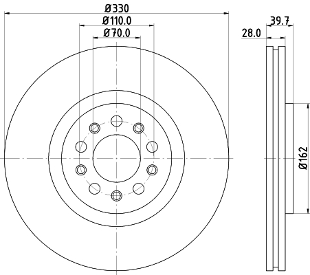 Tarcza hamulcowa HELLA 8DD 355 116-651