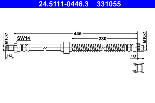 Przewód hamulcowy elastyczny ATE 24.5111-0446.3