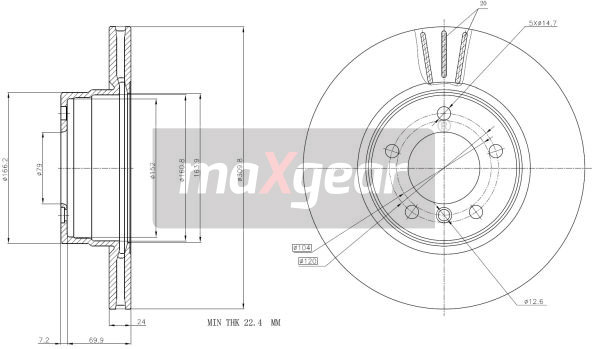 Tarcza hamulcowa MAXGEAR 19-1053