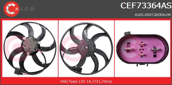 Wentylator CASCO CEF73364AS