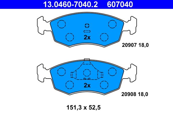 Klocki hamulcowe ATE 13.0460-7040.2