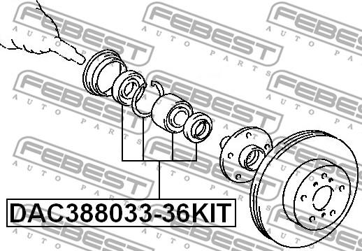 Zestaw łożysk koła FEBEST DAC388033-36KIT