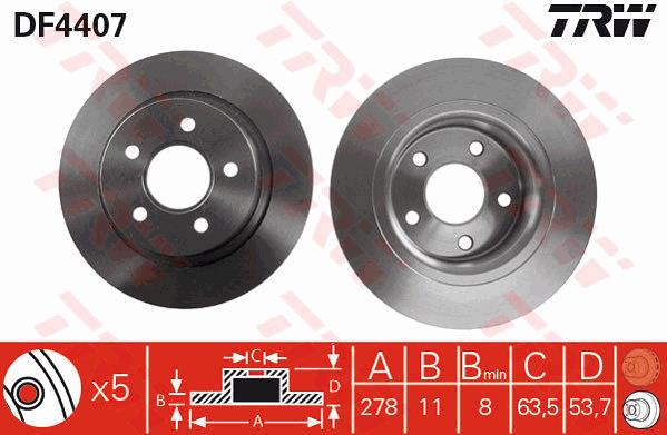 Tarcza hamulcowa TRW DF4407