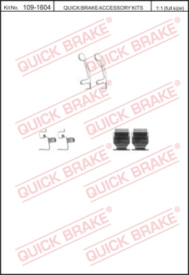 Zestaw akcesoriów montażowych  klocków hamulcowych QUICK BRAKE 109-1604