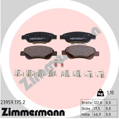 Klocki hamulcowe ZIMMERMANN 23959.175.2