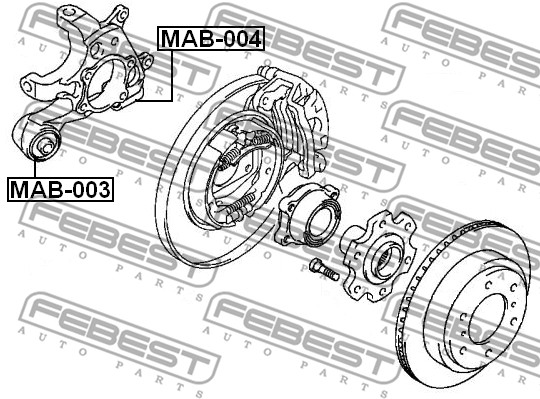 Tuleja wahacza FEBEST MAB-003
