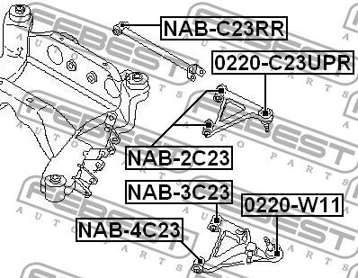 Tuleja wahacza FEBEST NAB-3C23