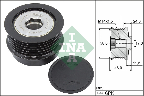 Sprzęgło alternatora INA 535 0355 10
