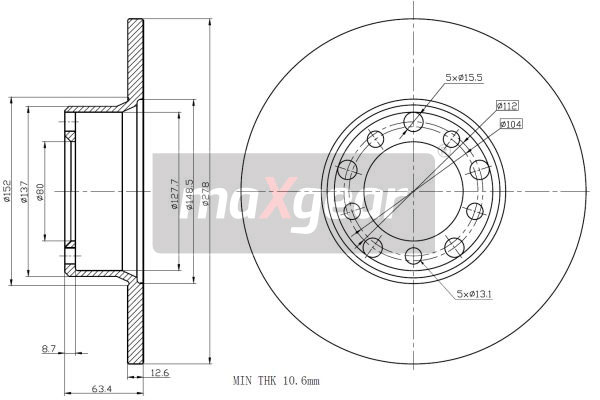 Tarcza hamulcowa MAXGEAR 19-0845