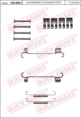 Zestaw montażowy szczęk hamulcowych QUICK BRAKE 105-0851