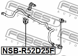 Guma stabilizatora FEBEST NSB-R52D25F