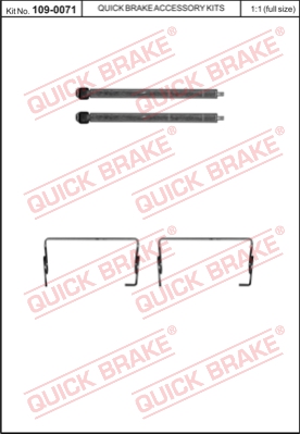 Zestaw akcesoriów montażowych  klocków hamulcowych QUICK BRAKE 109-0071