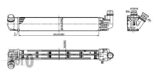 Chłodnica powietrza intercooler ABAKUS 010-018-0003