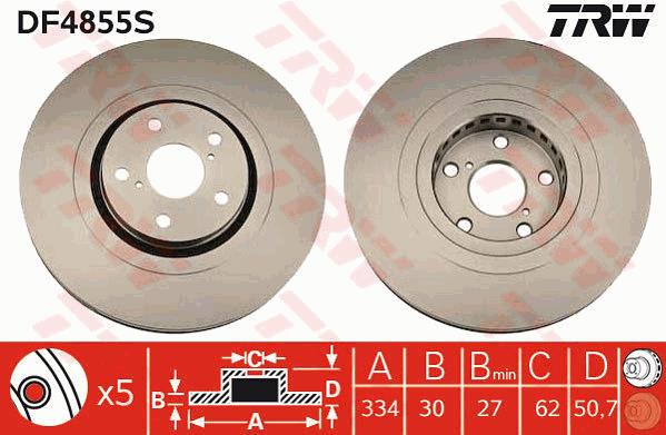 Tarcza hamulcowa TRW DF4855S